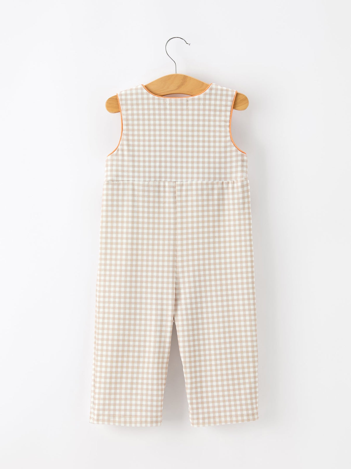 Rylee Faith Designs - Thanksgiving Boys Gingham Jon Jon Embroidered Romper - alternate view 4