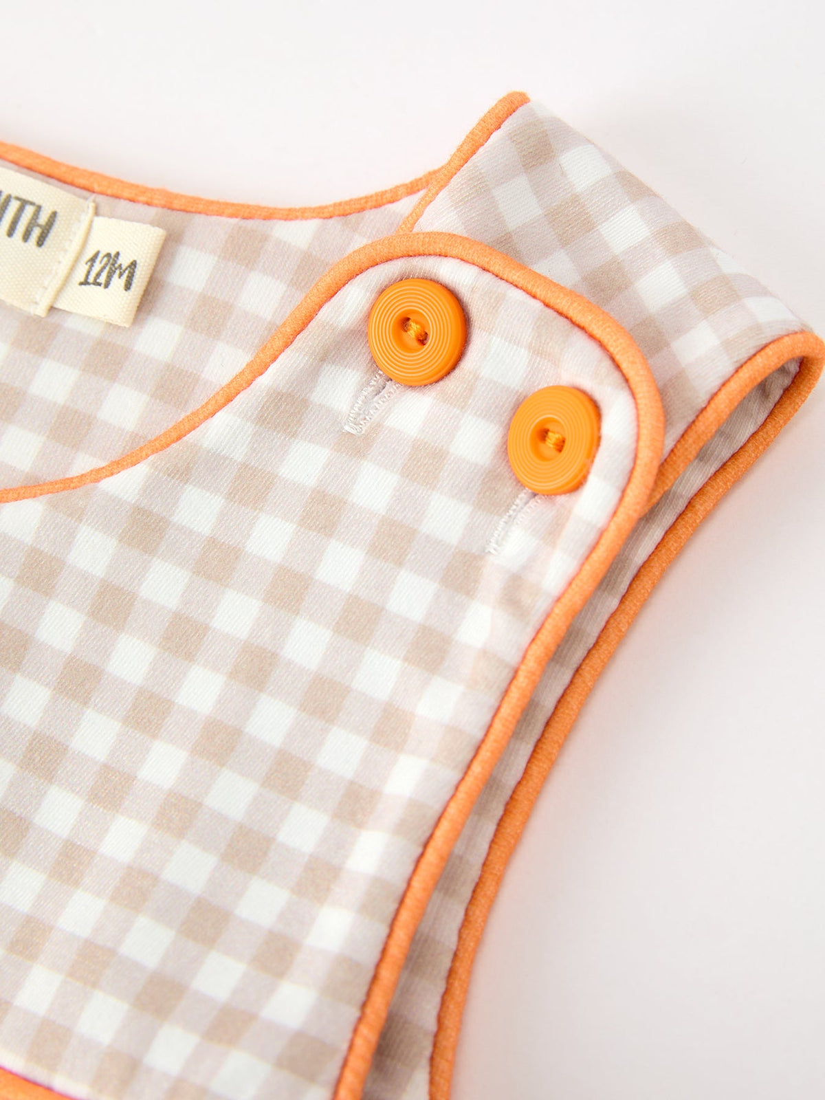 Rylee Faith Designs - Thanksgiving Boys Gingham Jon Jon Embroidered Romper - alternate view 5