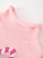 Rylee Faith Designs - Christmas Candy Cane Bow Knit Baby Girls Romper - alternate view 3