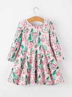 Rylee Faith Designs - Christmas Girls Pink Holiday Village Print Twirl Dress - alternate view 2