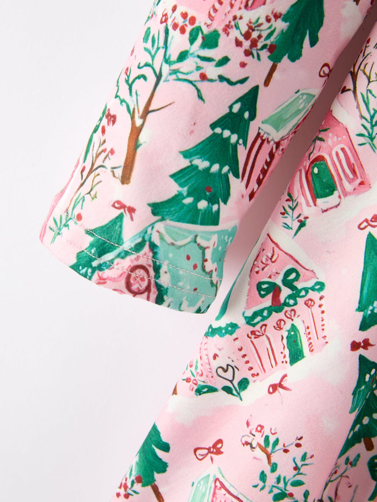 Rylee Faith Designs - Christmas Girls Pink Holiday Village Print Twirl Dress - alternate view 4