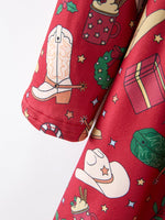 Rylee Faith Designs - Girls Christmas Wreaths Twirl Long Sleeve Festive Dress - alternate view 4