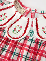 Rylee Faith Designs - Red Christmas Plaid Wreath Baby Girl Bubble Romper - alternate view 3