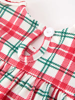 Rylee Faith Designs - Red Christmas Plaid Wreath Baby Girl Bubble Romper - alternate view 5