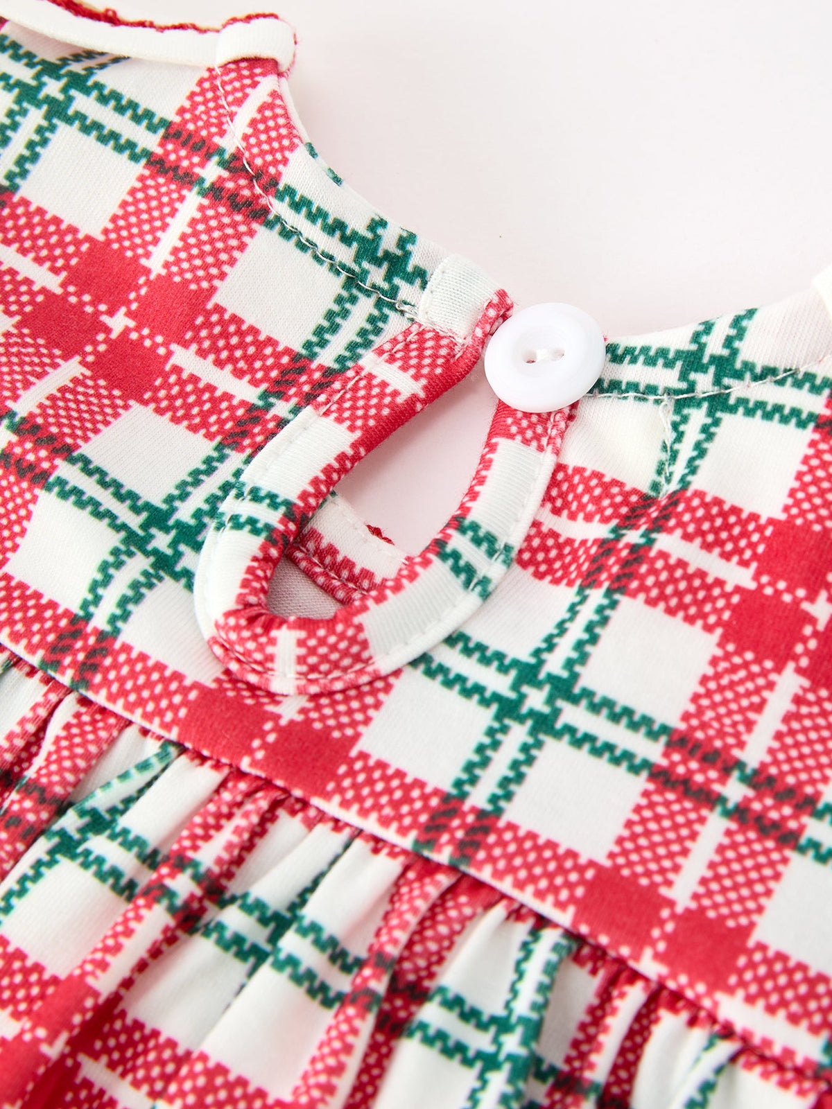 Rylee Faith Designs - Red Christmas Plaid Wreath Baby Girl Bubble Romper - alternate view 5