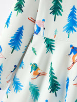 Rylee Faith Designs - Christmas Girls Winter Ski & Pine Tree Print Twirl Dress - alternate view 4