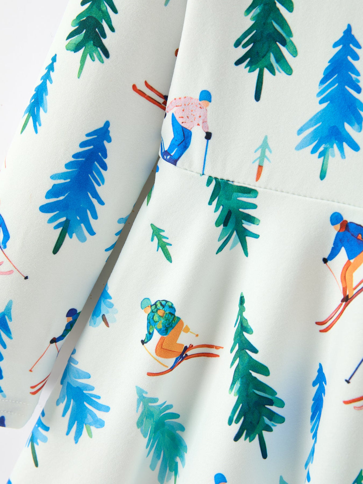 Rylee Faith Designs - Christmas Girls Winter Ski & Pine Tree Print Twirl Dress - alternate view 4