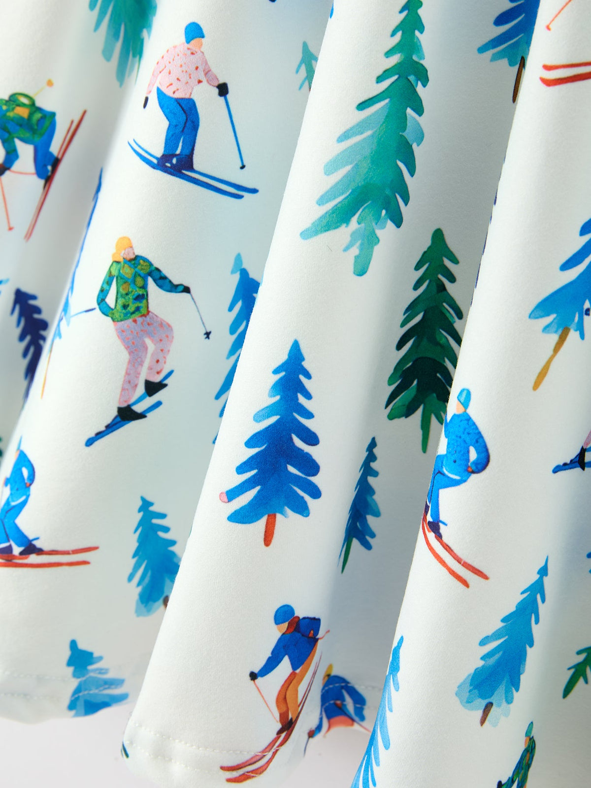 Rylee Faith Designs - Christmas Girls Winter Ski & Pine Tree Print Twirl Dress - alternate view 5