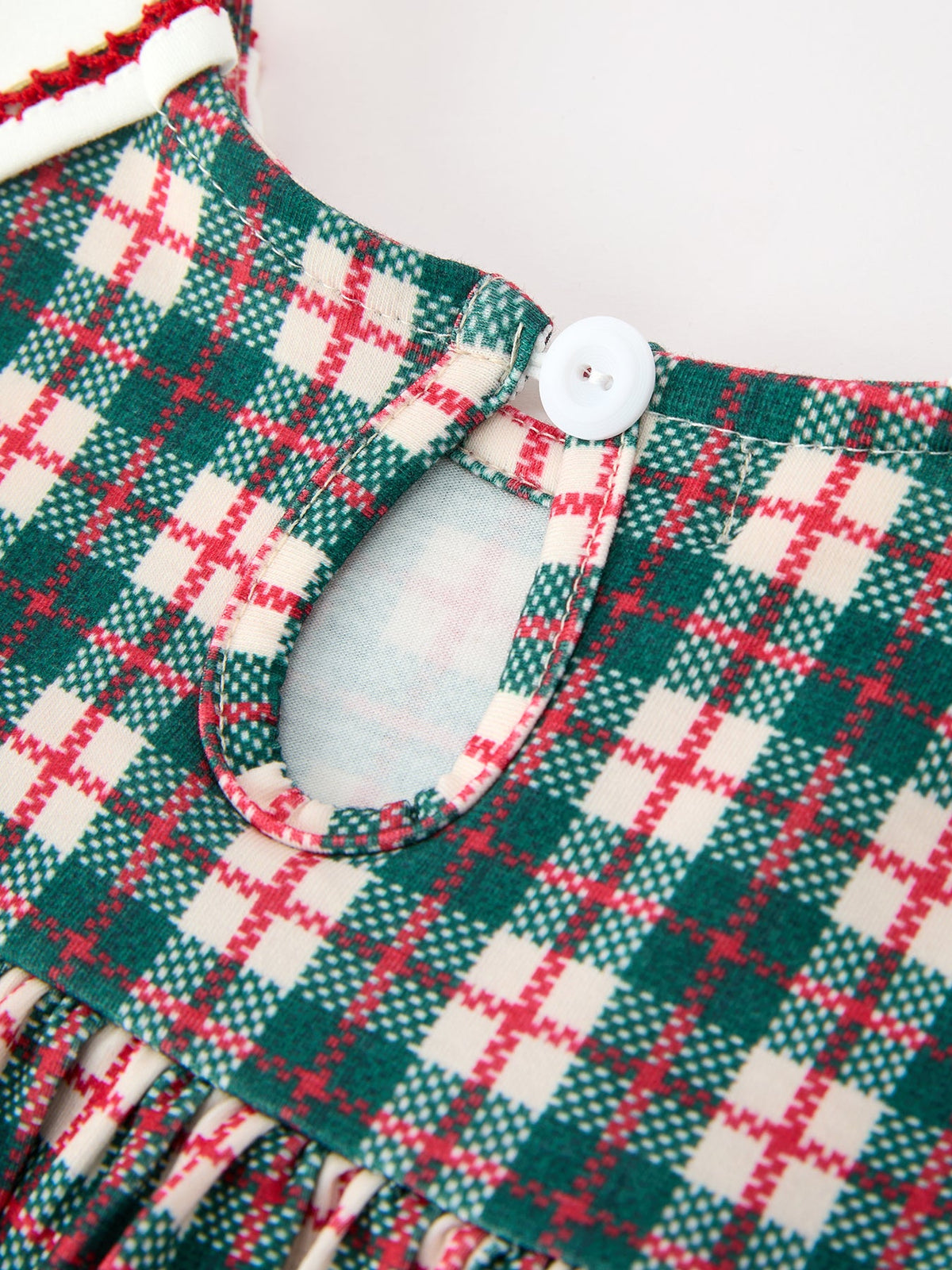 Rylee Faith Designs - Baby Girl Christmas Plaid Embroidered Dress Wreath Collar - alternate view 4