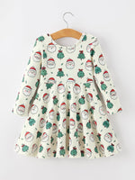 Rylee Faith Designs - Girls Santa & Christmas Tree Print Twirl Dress - alternate view 2