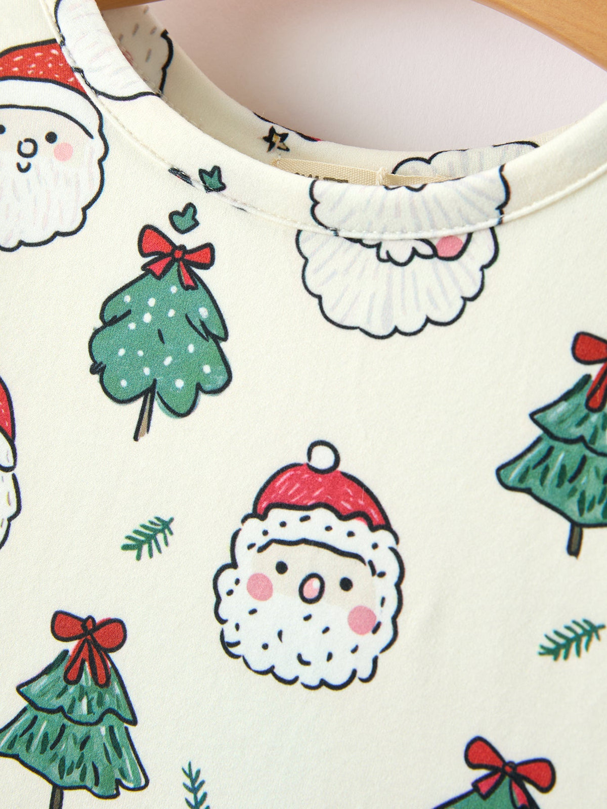 Rylee Faith Designs - Girls Santa & Christmas Tree Print Twirl Dress - alternate view 3