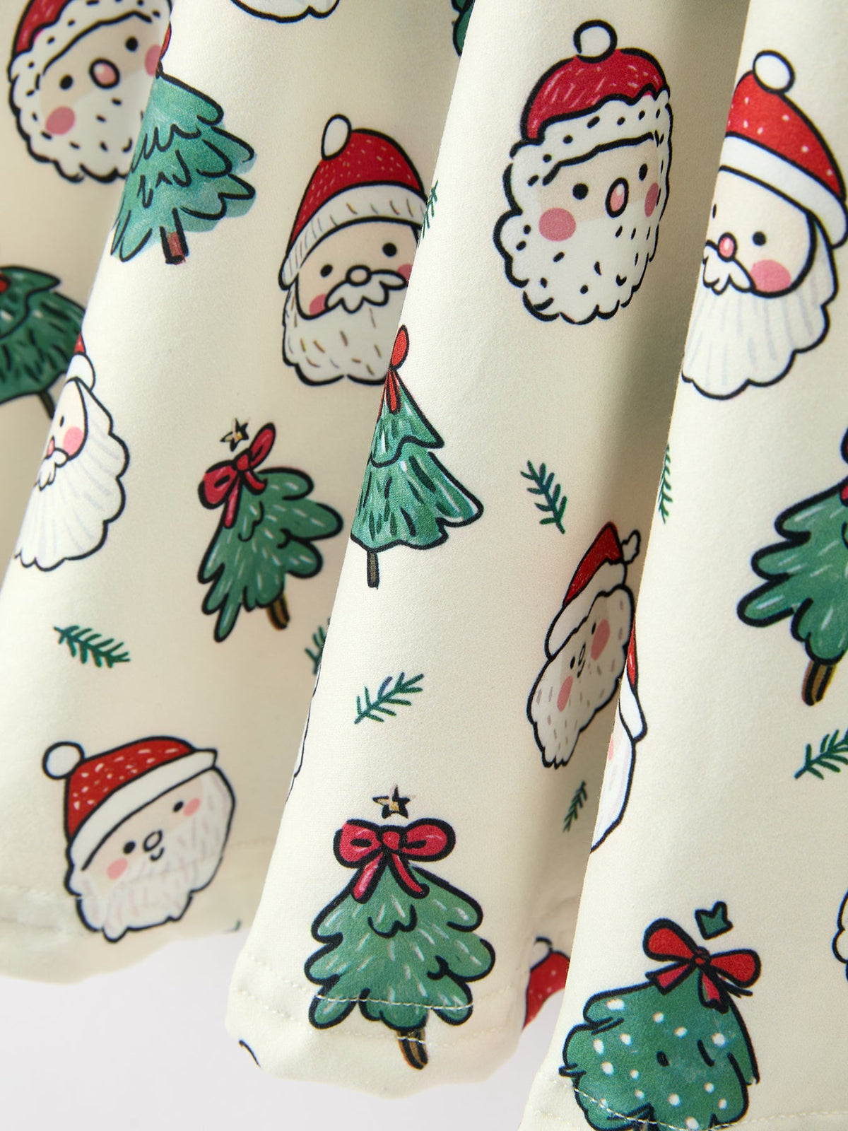 Rylee Faith Designs - Girls Santa & Christmas Tree Print Twirl Dress - alternate view 5