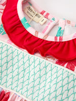 Rylee Faith Designs - Girl Christmas Smocked Dress Red Green Bow Holiday Party Dress - alternate view 3