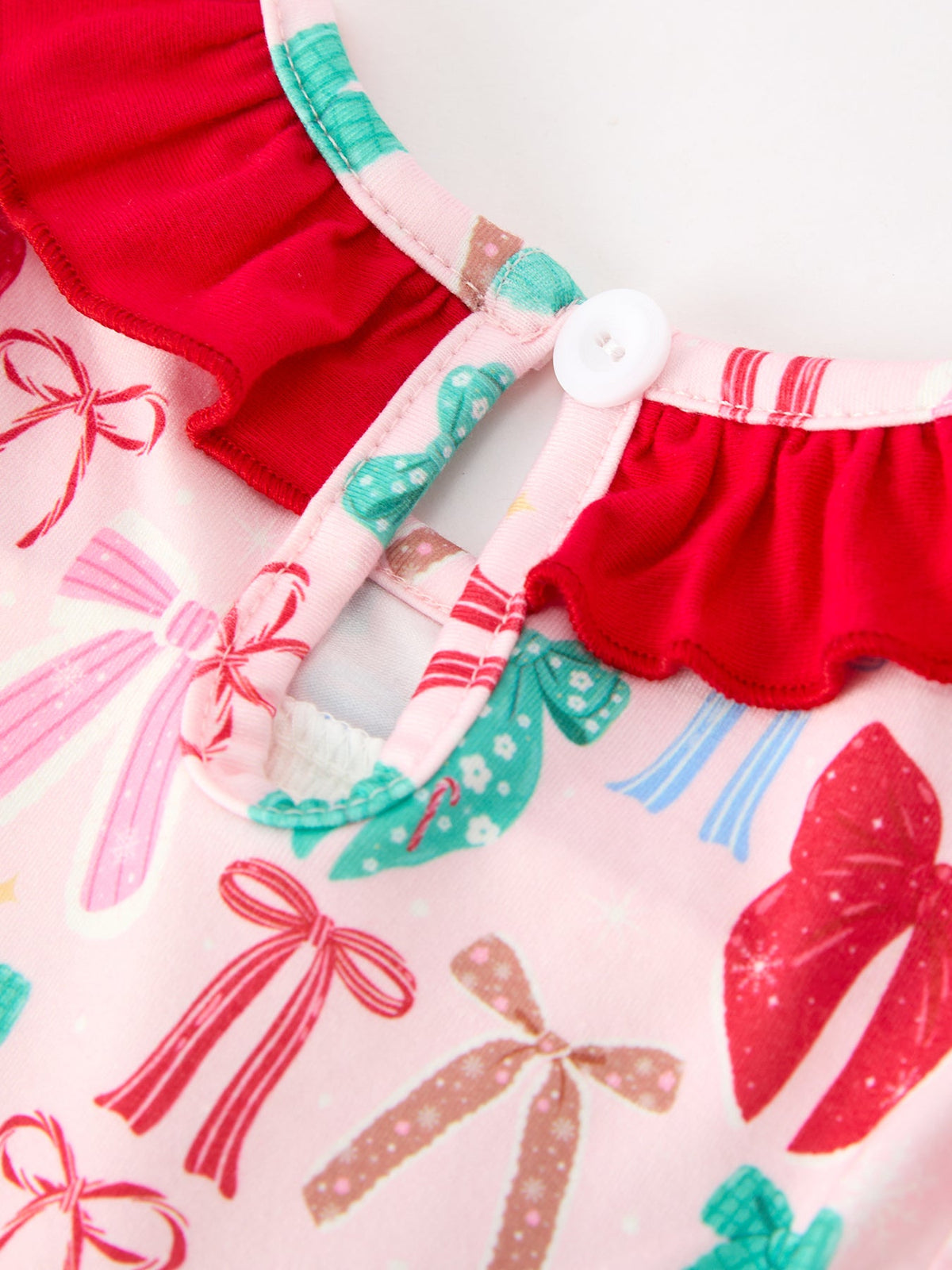 Rylee Faith Designs - Girl Christmas Smocked Dress Red Green Bow Holiday Party Dress - alternate view 5