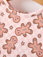 Rylee Faith Designs - Christmas Girls Gingerbread Print Twirl Long Sleeve Dress - alternate view 3