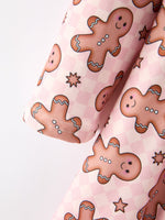 Rylee Faith Designs - Christmas Girls Gingerbread Print Twirl Long Sleeve Dress - alternate view 4