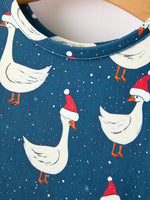 Rylee Faith Designs - Christmas Girls Goose Twirl Dress Navy Long Sleeve Dress - alternate view 3