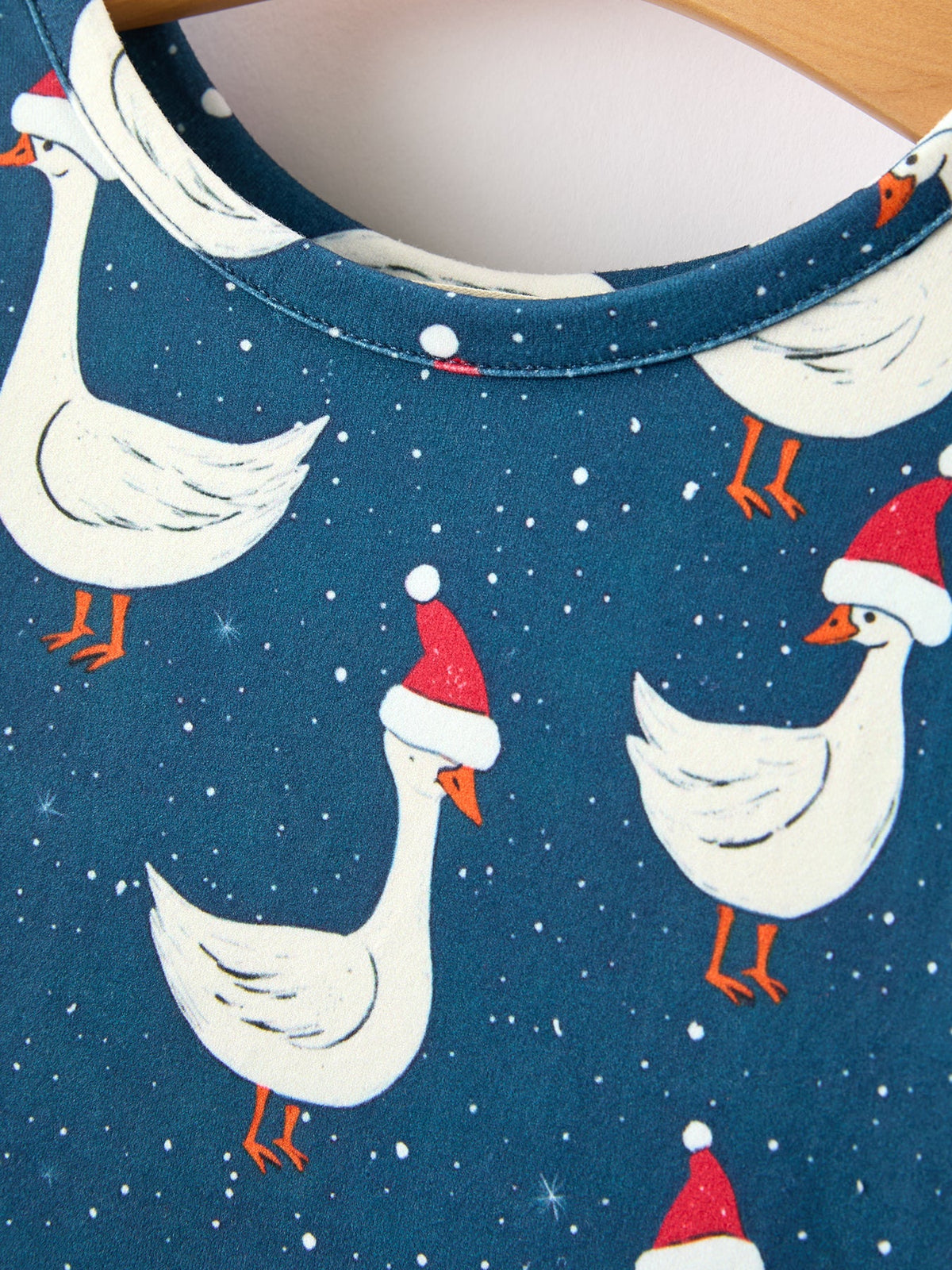 Rylee Faith Designs - Christmas Girls Goose Twirl Dress Navy Long Sleeve Dress - alternate view 3