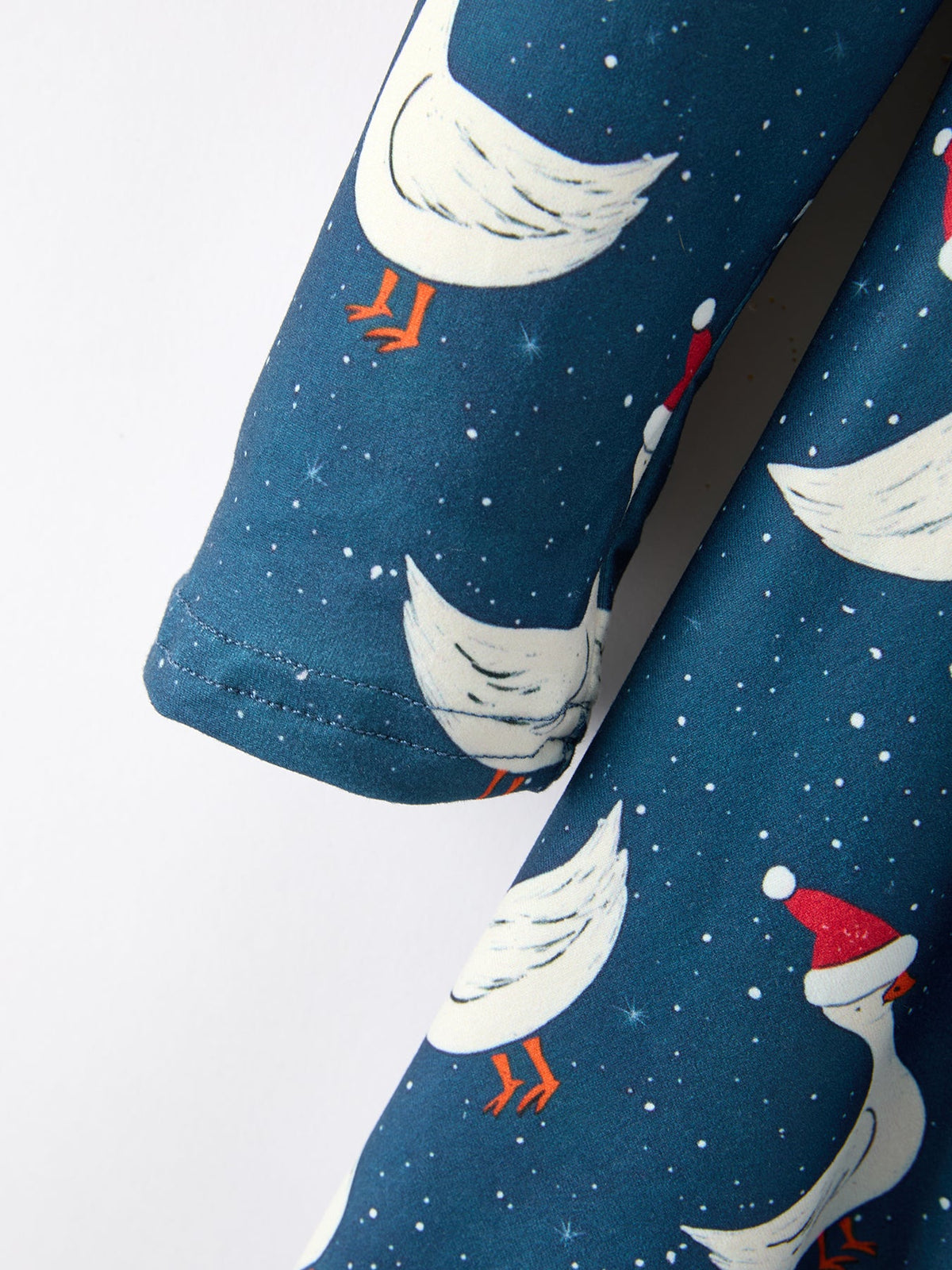 Rylee Faith Designs - Christmas Girls Goose Twirl Dress Navy Long Sleeve Dress - alternate view 4