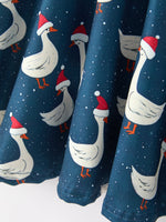 Rylee Faith Designs - Christmas Girls Goose Twirl Dress Navy Long Sleeve Dress - alternate view 5