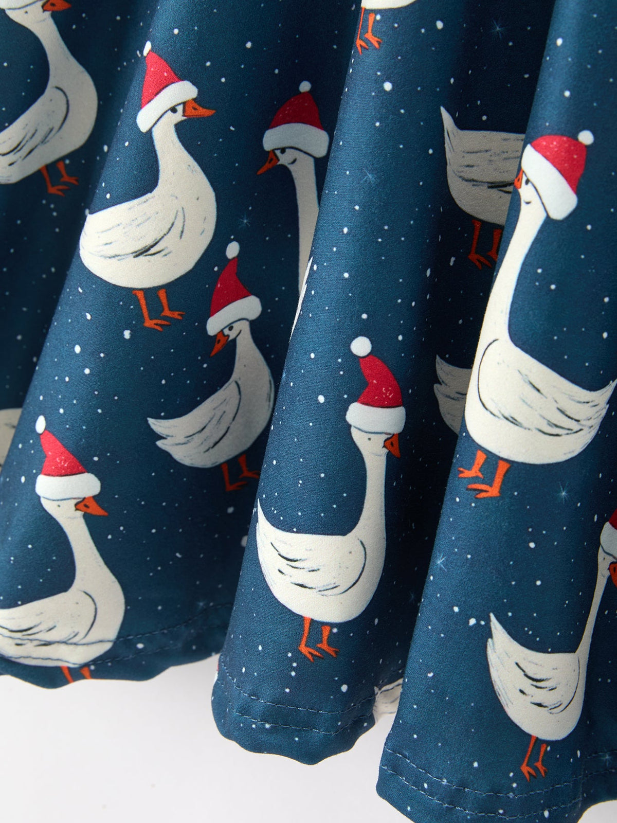 Rylee Faith Designs - Christmas Girls Goose Twirl Dress Navy Long Sleeve Dress - alternate view 5