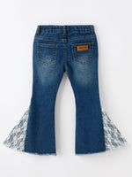 Rylee Faith Designs - Girls Denim Bell Bottom Pants Lace Flare Jeans - alternate view 2