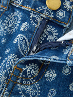 Rylee Faith Designs - Girls Denim Bell Bottom Pants Decorative Print Flare Jeans - alternate view 3