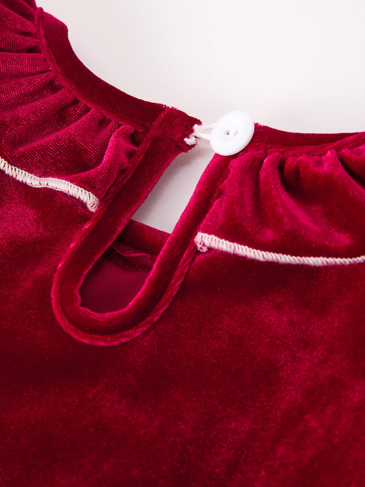 Rylee Faith Designs - Christmas Velvet Smocked Girls Dress with Pearl Detail - alternate view 9