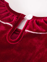 Rylee Faith Designs - Christmas Velvet Smocked Girls Dress with Pearl Detail - alternate view 9