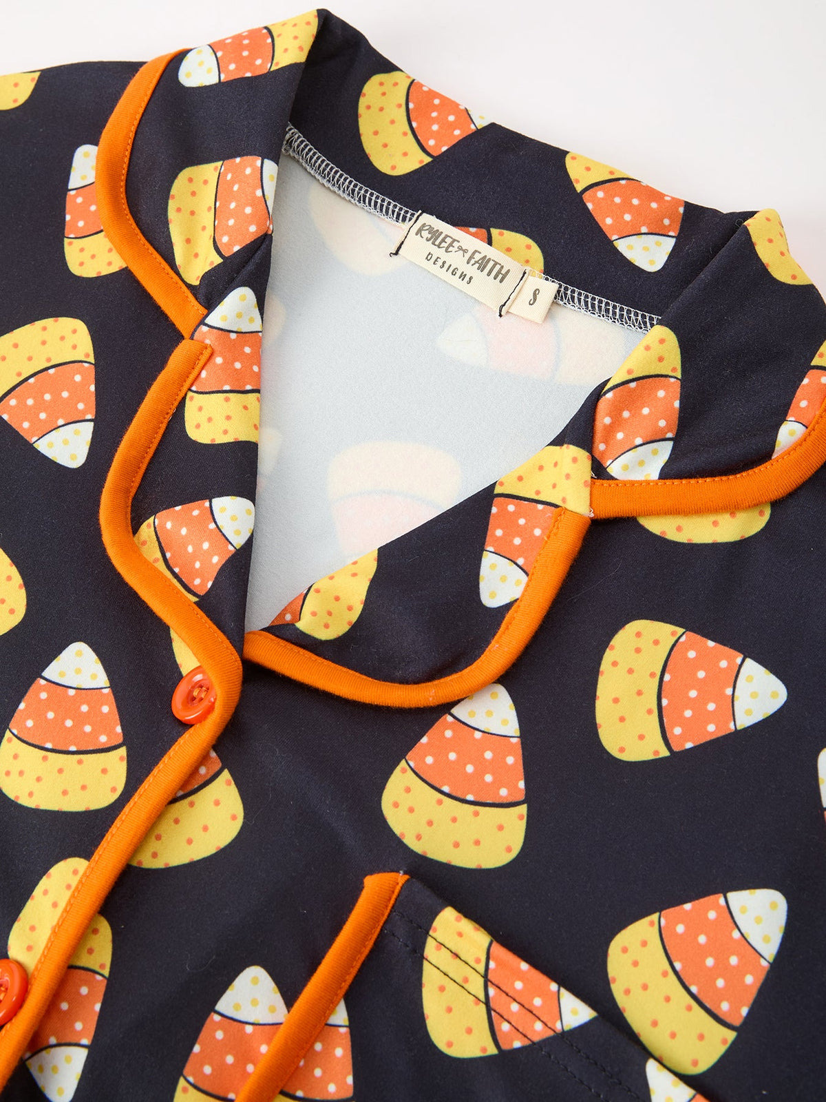 Rylee Faith Designs - Halloween Candy Corn Mommy and Me Pajama Set Matching Lounge Set - alternate view 12