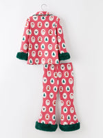 Rylee Faith Designs - Mommy and Me Christmas Santa Print Pajama Set with Fur Trim - alternate view 4