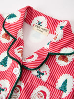 Rylee Faith Designs - Mommy and Me Christmas Santa Print Pajama Set with Fur Trim - alternate view 5