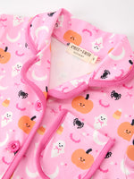 Rylee Faith Designs - Halloween Pumpkin Ghost Print Girls Pajama Set Long Sleeve Top and Shorts - alternate view 3