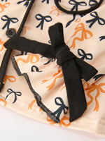 Rylee Faith Designs - Halloween Bow Print Girls Pajama Set Long Sleeve Top and Shorts - alternate view 4