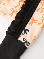Rylee Faith Designs - Halloween Bow Print Baby Girl Pajamas Ruffle Zipper Romper - alternate view 4