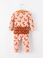 Rylee Faith Designs - Girls Thanksgiving Pumpkin Pie Waffle Baby Girls Sleeper - alternate view 2