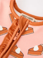 Rylee Faith Designs - Girls Thanksgiving Pumpkin Pie Waffle Baby Girls Sleeper - alternate view 3