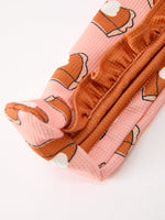 Rylee Faith Designs - Girls Thanksgiving Pumpkin Pie Waffle Baby Girls Sleeper - alternate view 4