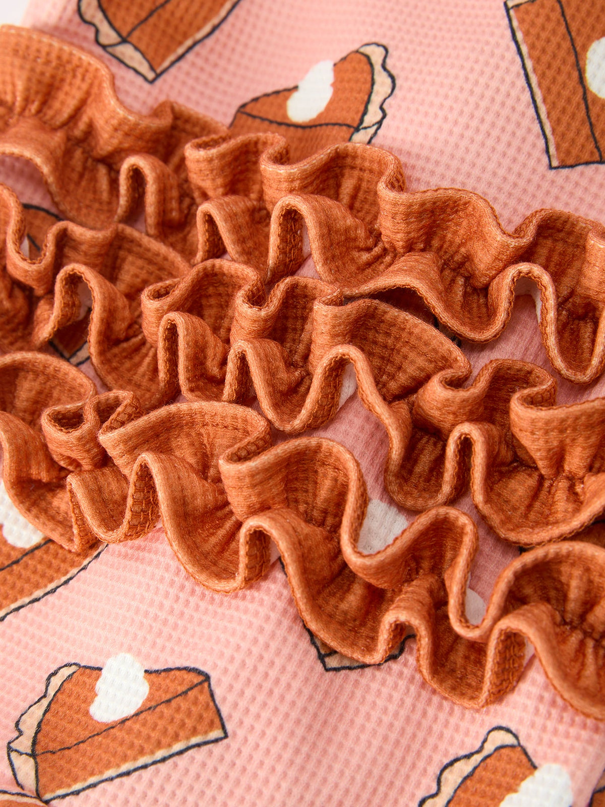Rylee Faith Designs - Girls Thanksgiving Pumpkin Pie Waffle Baby Girls Sleeper - alternate view 5