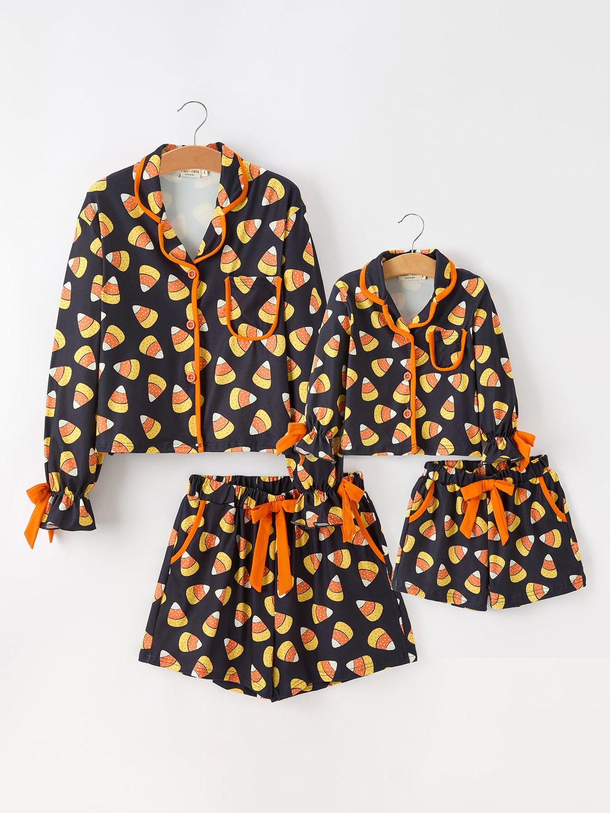 Rylee Faith Designs - Halloween Candy Corn Mommy and Me Pajama Set Matching Lounge Set - alternate view 2