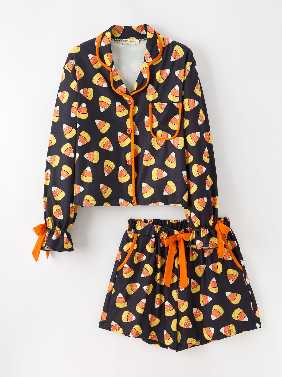 Rylee Faith Designs - Halloween Candy Corn Mommy and Me Pajama Set Matching Lounge Set - alternate view 10