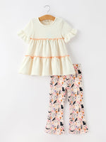 Rylee Faith Designs - Halloween Black Cat Girls Bell Bottom Pant Set - alternate view 6