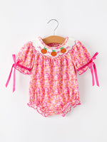 Rylee Faith Designs - Girls Halloween & Thanksgiving Floral Smocked Bubble Romper
