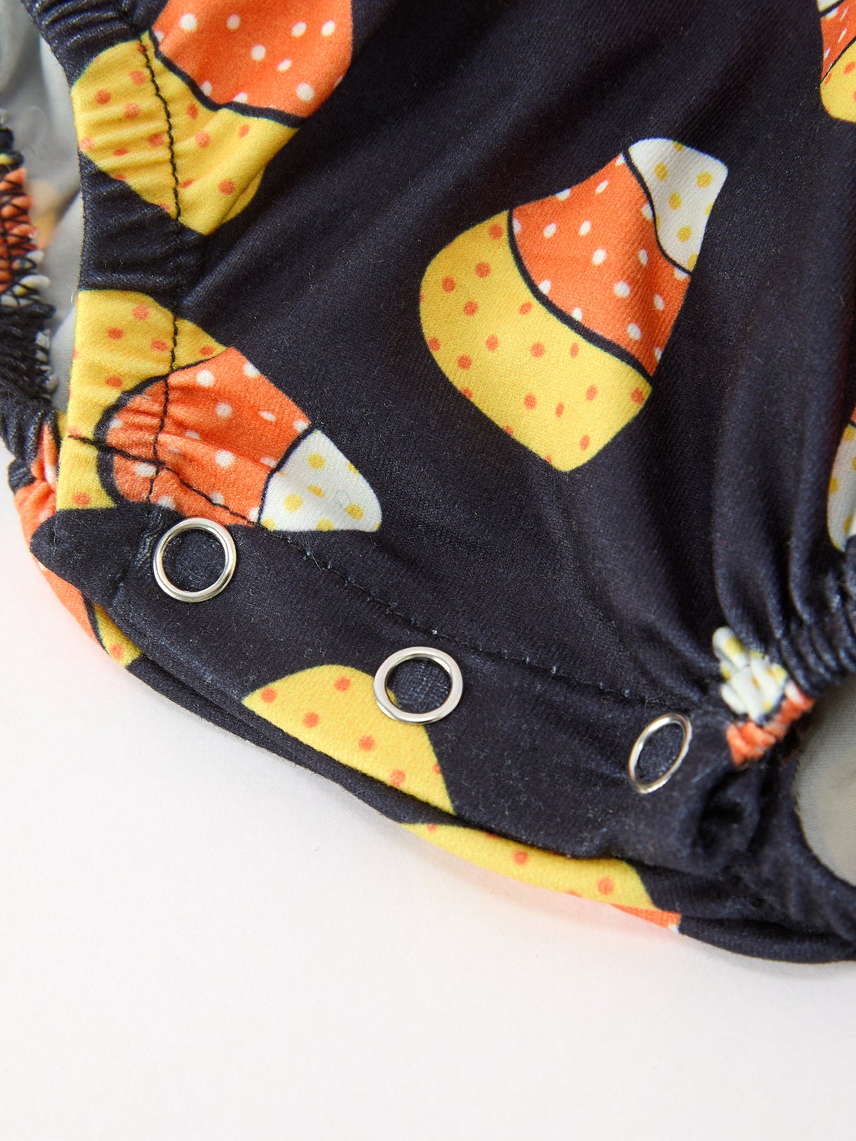 Rylee Faith Designs - Halloween Candy Corn Baby Girl Bubble Romper Ruffle - alternate view 5
