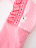 Rylee Faith Designs - Halloween Ghost Baby Girl Pink Pajamas Ruffle Zipper Romper - alternate view 4