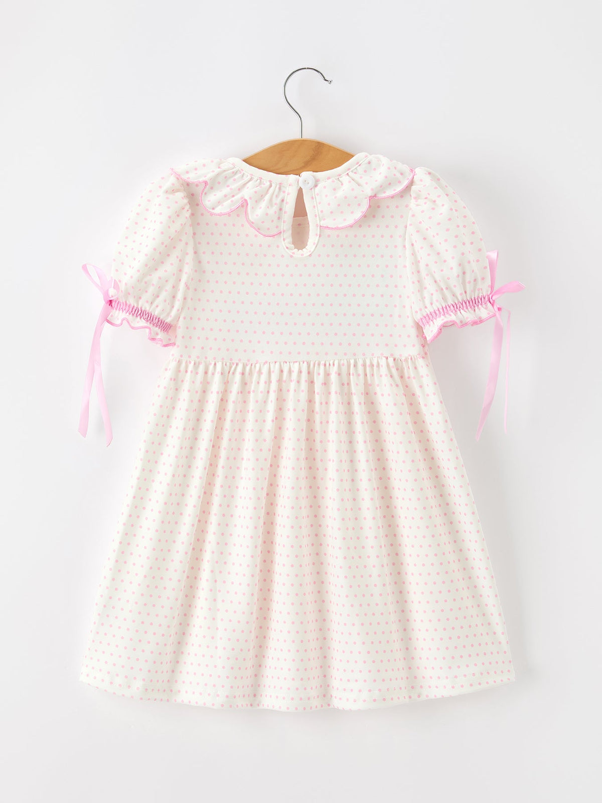 Rylee Faith Designs - Christmas Smocked Girls Dress Embroidered Holiday Ruffle Collar - alternate view 2