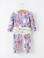 Rylee Faith Designs - Halloween Ghost Pumpkin Girls Romper Ruffle Zipper - alternate view 7