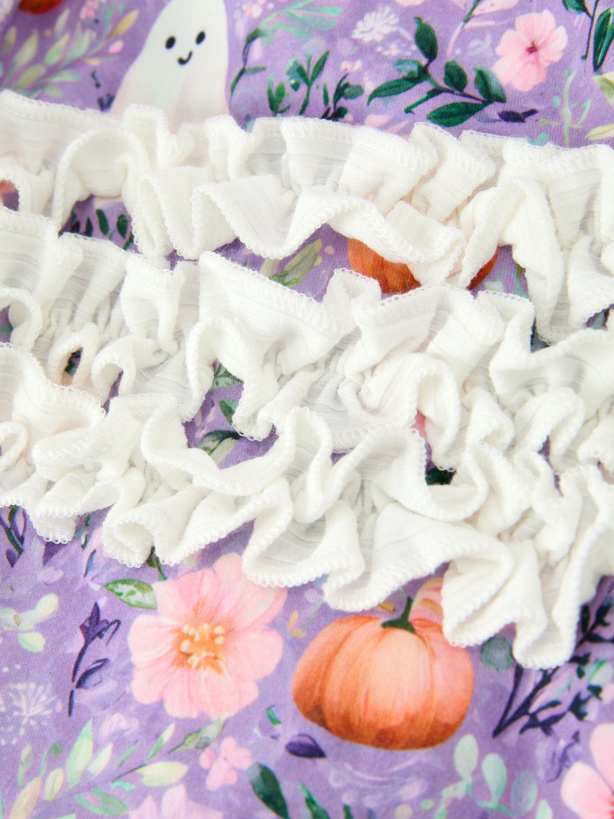 Rylee Faith Designs - Halloween Ghost Pumpkin Girls Romper Ruffle Zipper - alternate view 10