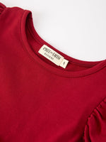 Rylee Faith Designs - Christmas Girls Red Lace Bow Ruffle Dress - alternate view 3