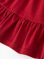 Rylee Faith Designs - Christmas Girls Red Lace Bow Ruffle Dress - alternate view 5